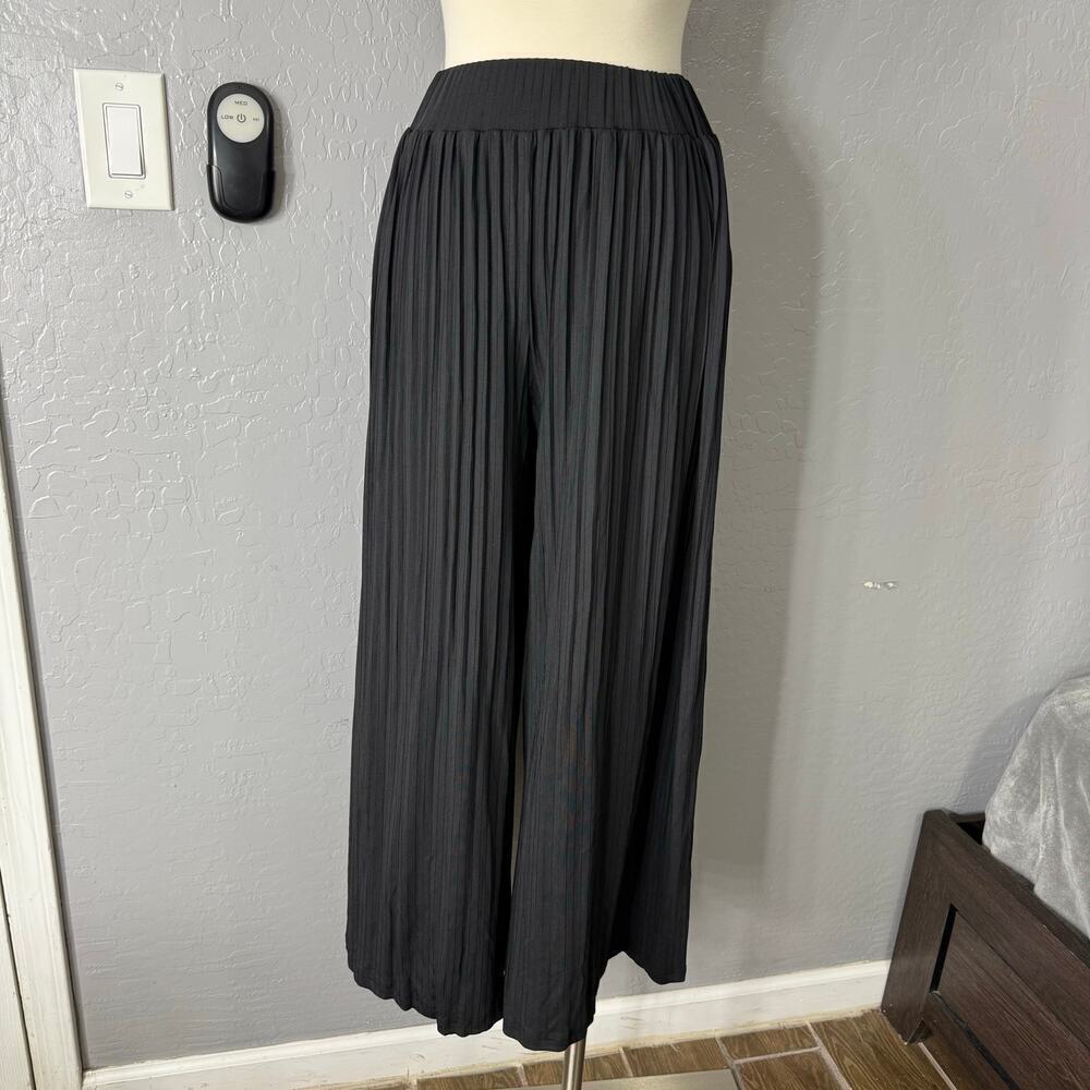 Petal and Pup Pleated Wide Leg Pants, Black, 0